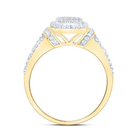 Yellow Gold Cushion Diamond Ring - 3/8 Carat Total Diamond Weight