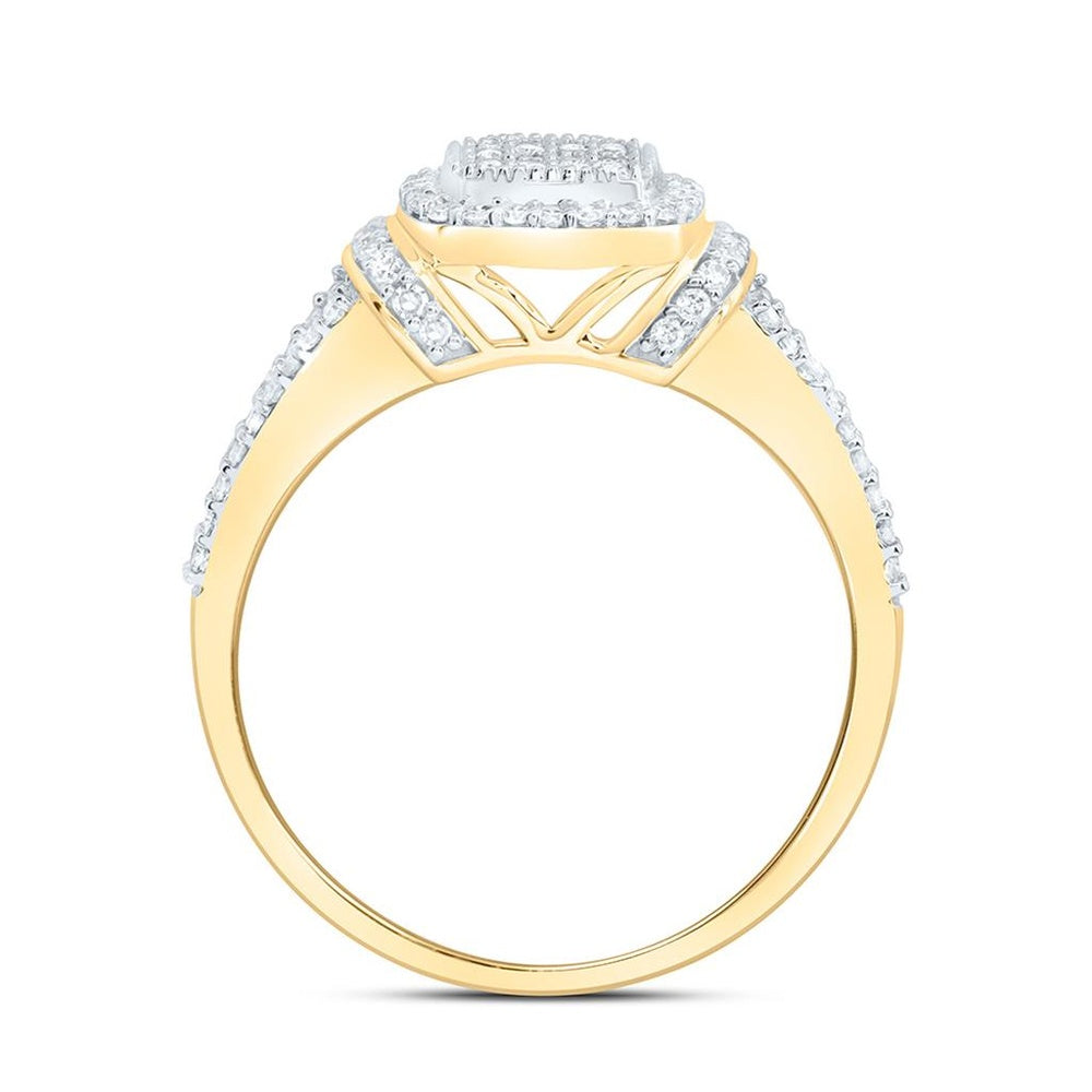 Yellow Gold Cushion Diamond Ring - 3/8 Carat Total Diamond Weight