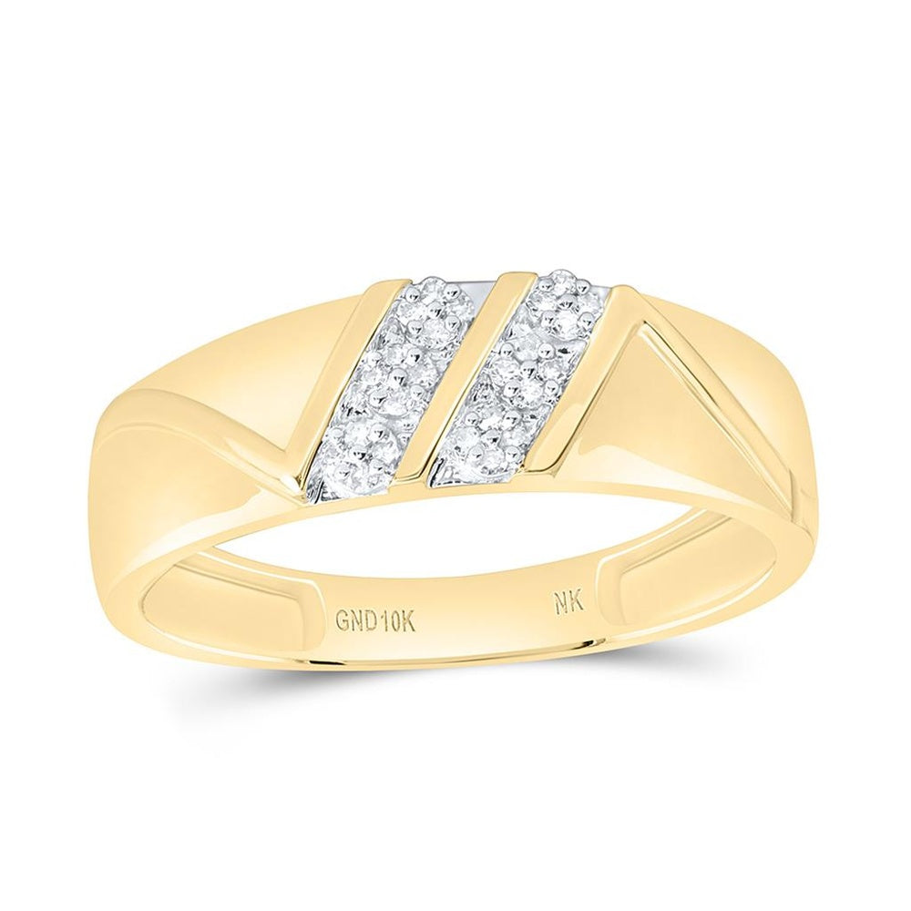 Yellow Gold Diamond Band Ring - 1/10 Carat Total Diamond Weight
