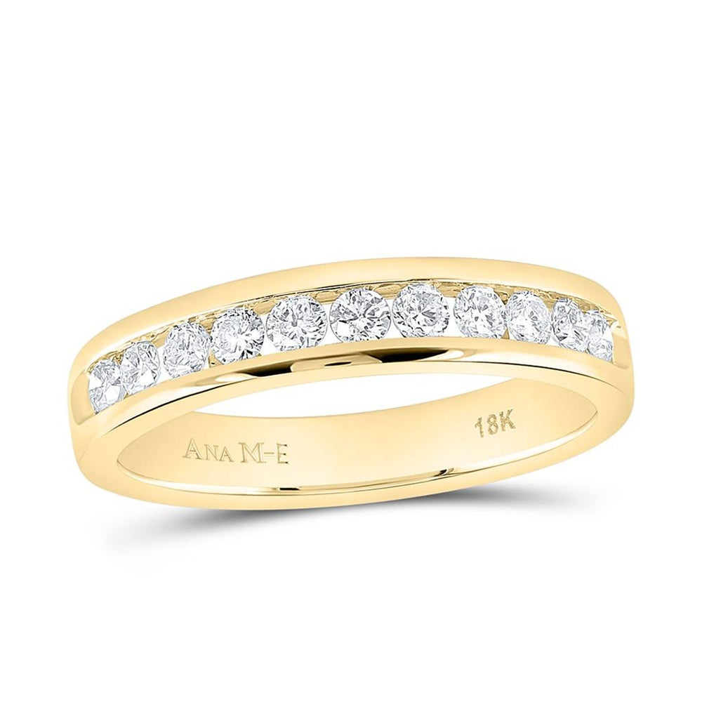 Yellow Gold Diamond Band Ring - 1/2 Carat Total Diamond Weight