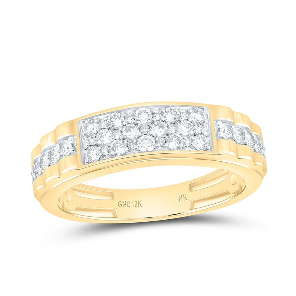 Yellow Gold Diamond Band Ring - 1/2 Carat Total Diamond Weight