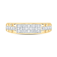 Yellow Gold Diamond Band Ring - 1/2 Carat Total Diamond Weight