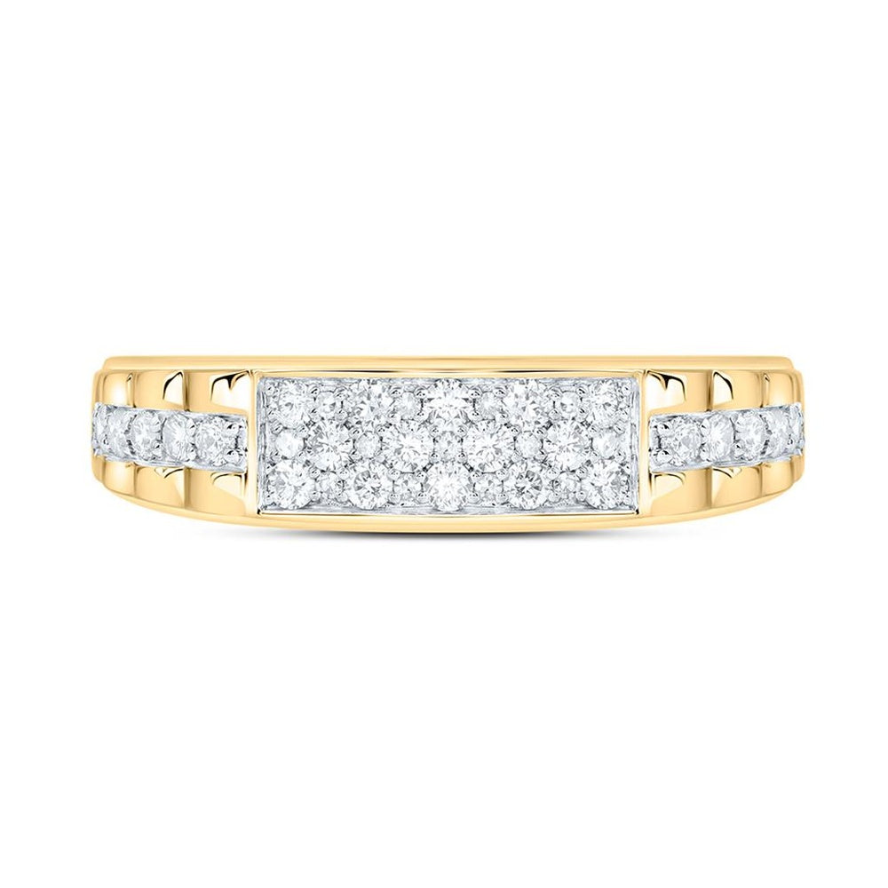 Yellow Gold Diamond Band Ring - 1/2 Carat Total Diamond Weight