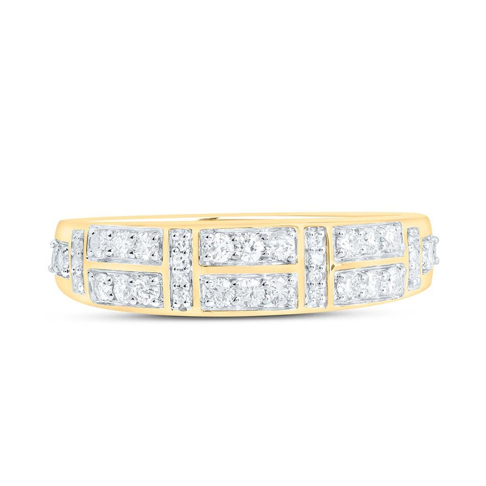 Yellow Gold Diamond Band Ring - 1/2 Carat Total Diamond Weight