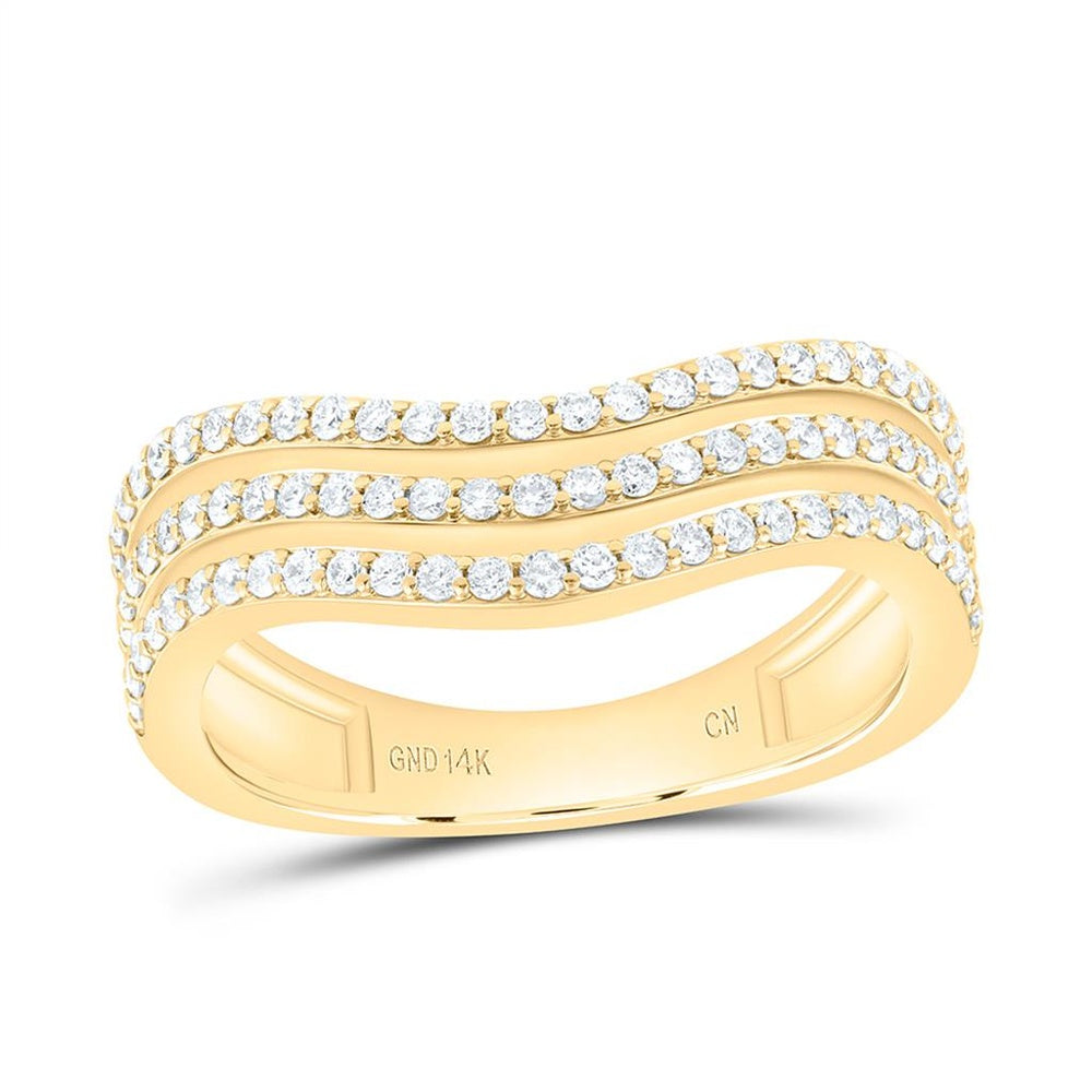 Yellow Gold Diamond Band Ring - 1/2 Carat Total Diamond Weight
