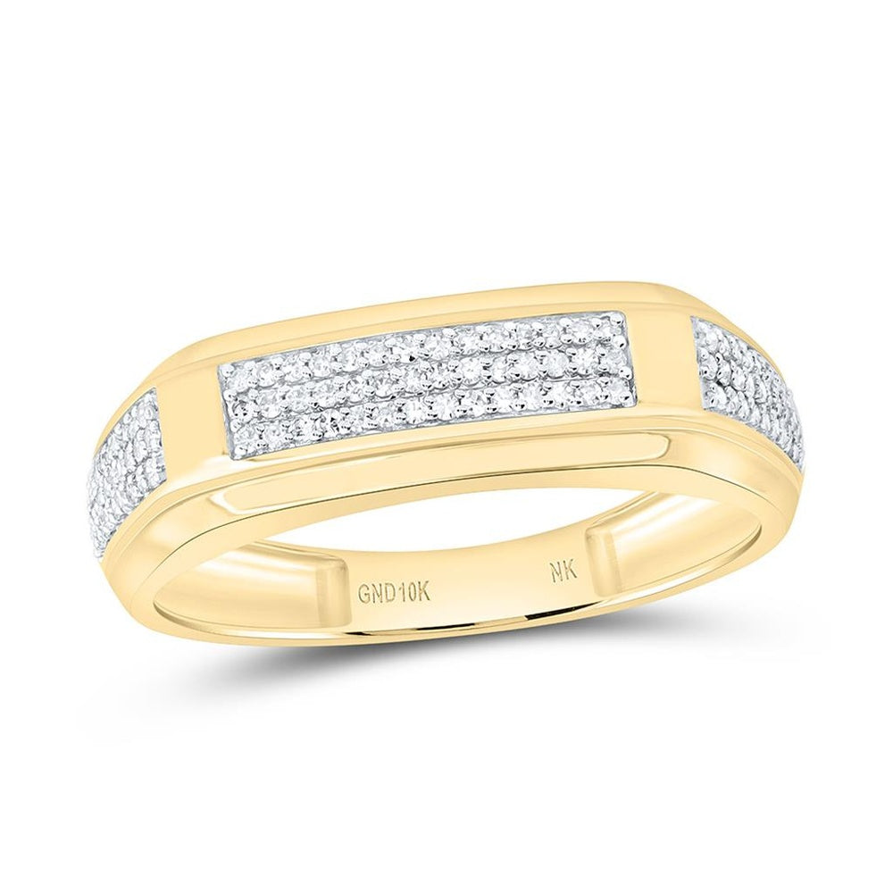 Yellow Gold Diamond Band Ring - 1/3 Carat Total Diamond Weight