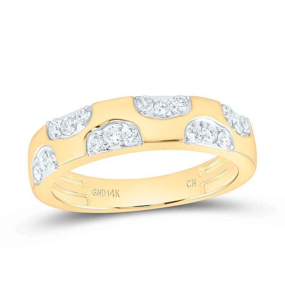 Yellow Gold Diamond Band Ring - 1/3 Carat Total Diamond Weight