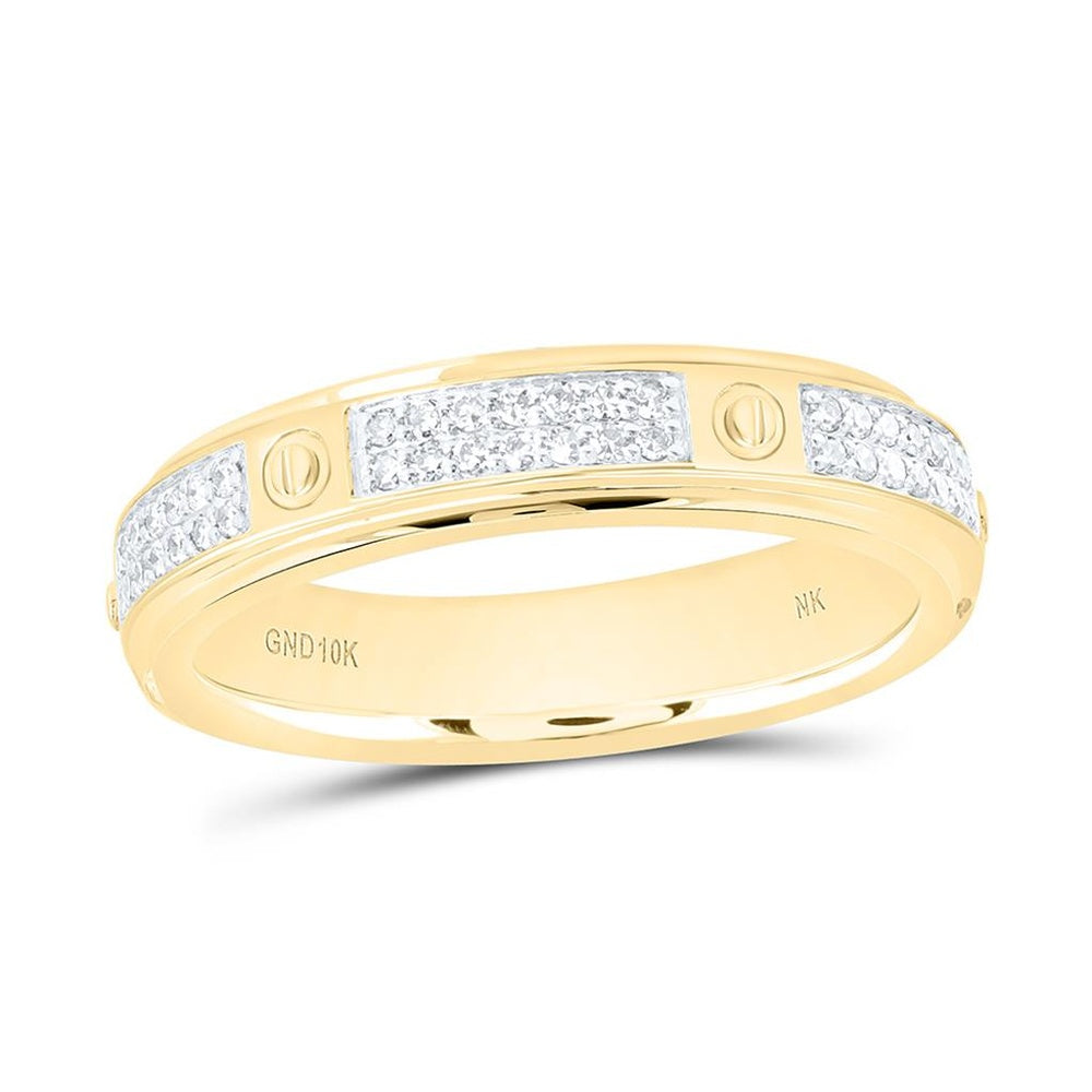 Yellow Gold Diamond Band Ring - 1/4 Carat Total Diamond Weight
