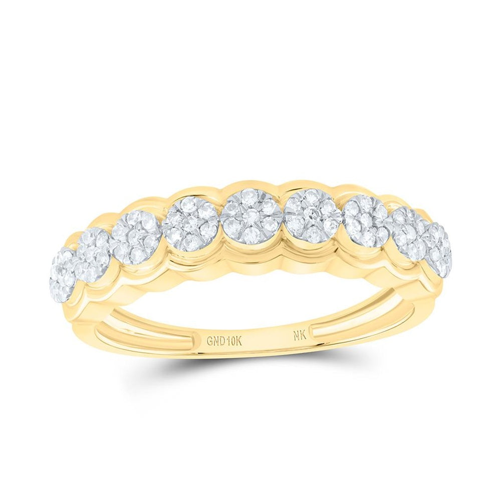 Yellow Gold Diamond Band Ring - 1/4 Carat Total Diamond Weight