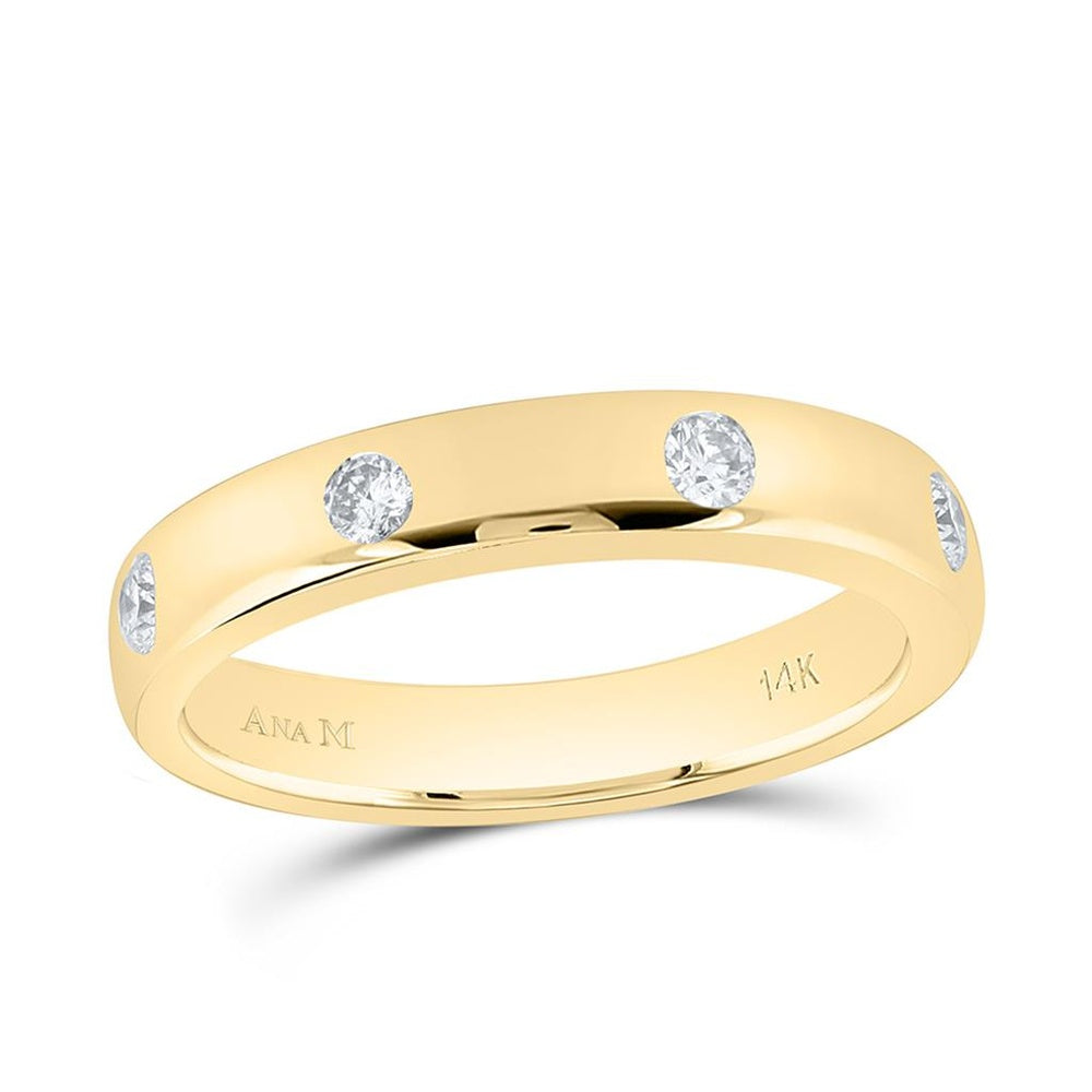 Yellow Gold Diamond Band Ring - 1/4 Carat Total Diamond Weight