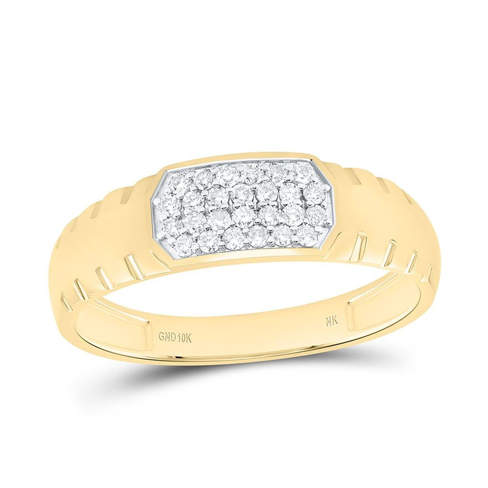 Yellow Gold Diamond Band Ring - 1/4 Carat Total Diamond Weight