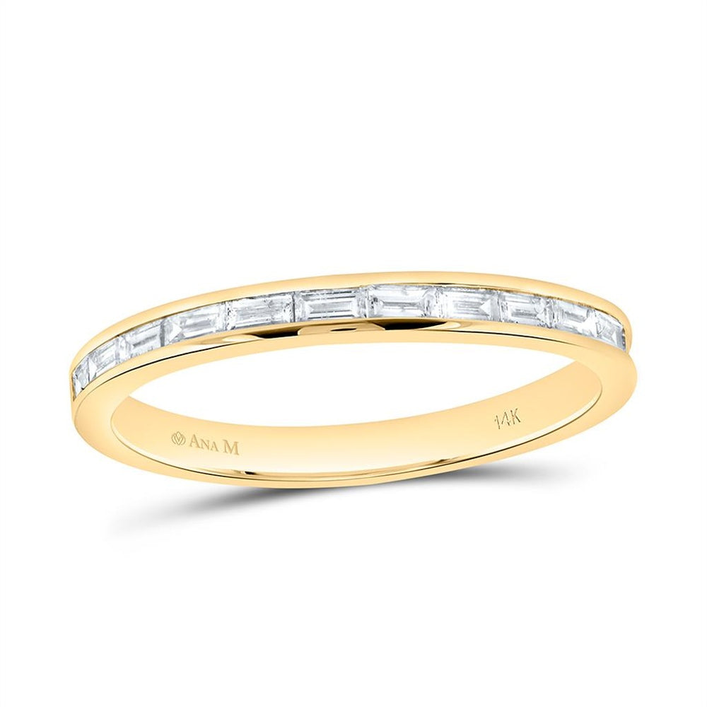Yellow Gold Diamond Band Ring - 1/4 Carat Total Diamond Weight