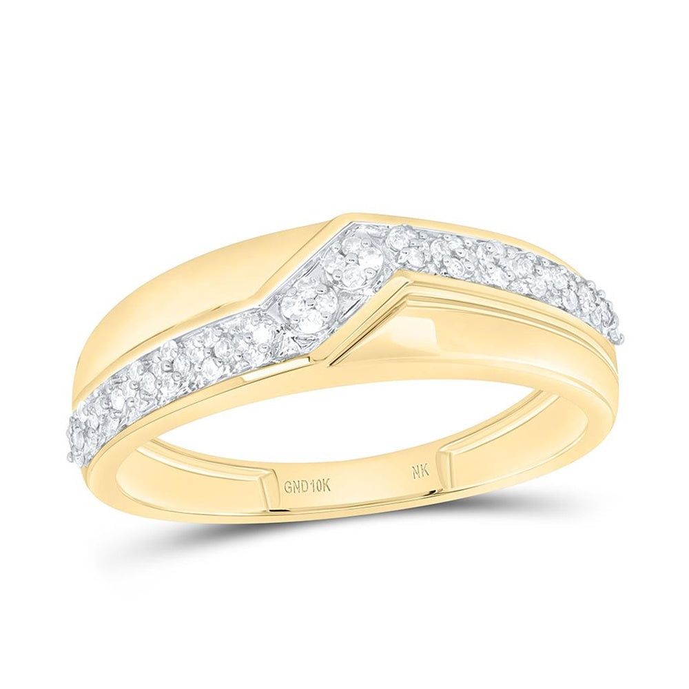 Yellow Gold Diamond Band Ring - 1/5 Carat Total Diamond Weight