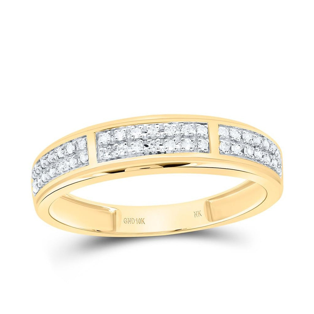 Yellow Gold Diamond Band Ring - 1/6 Carat Total Diamond Weight