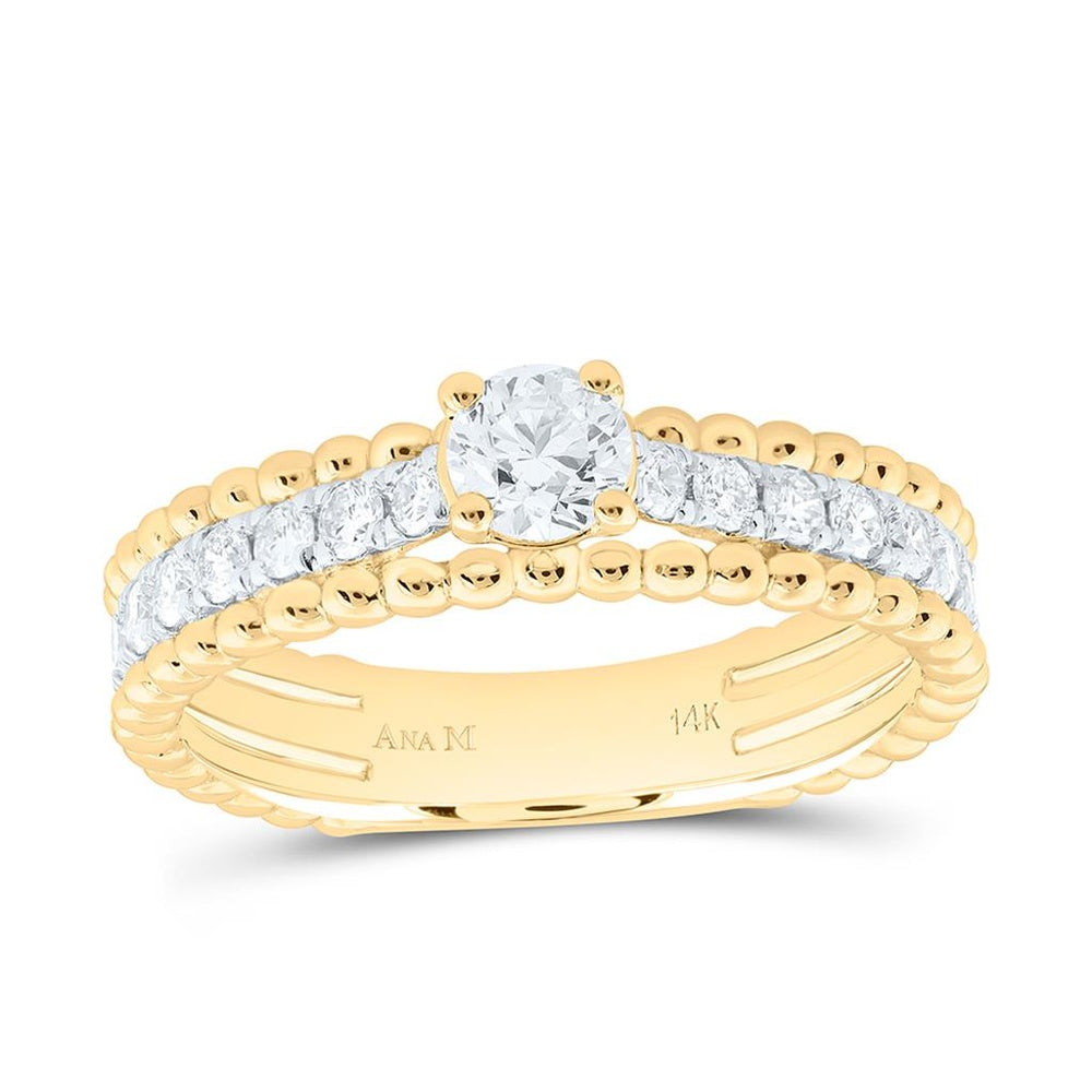 Yellow Gold Diamond Band Ring - 3/4 Carat Total Diamond Weight
