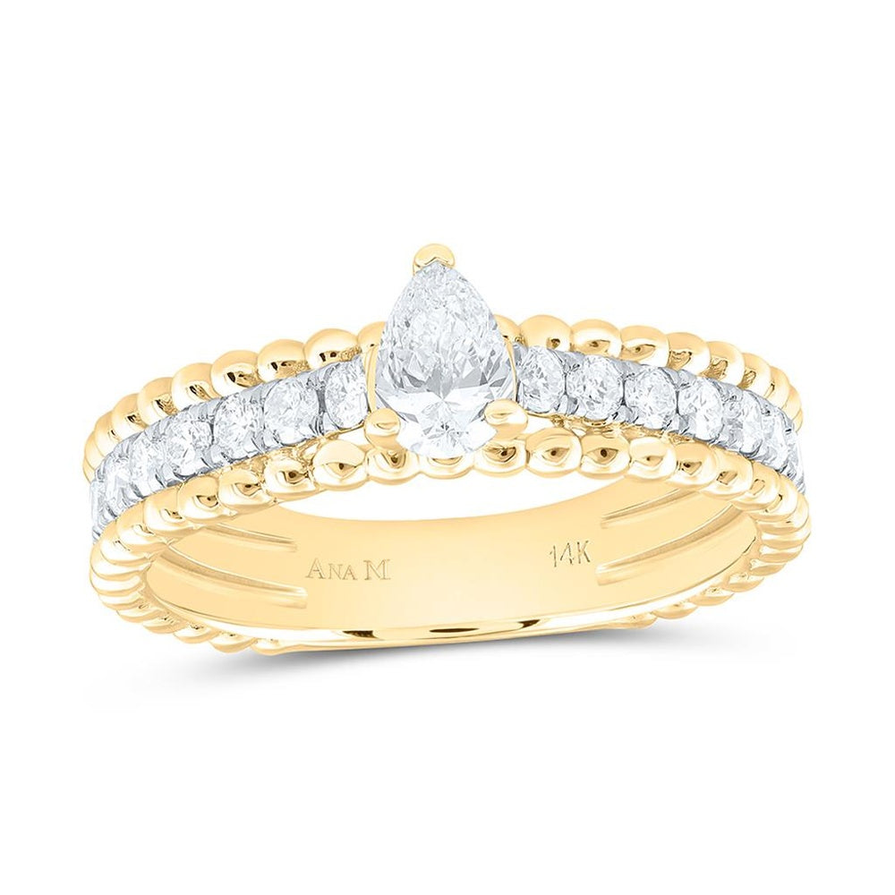 Yellow Gold Diamond Band Ring - 3/4 Carat Total Diamond Weight