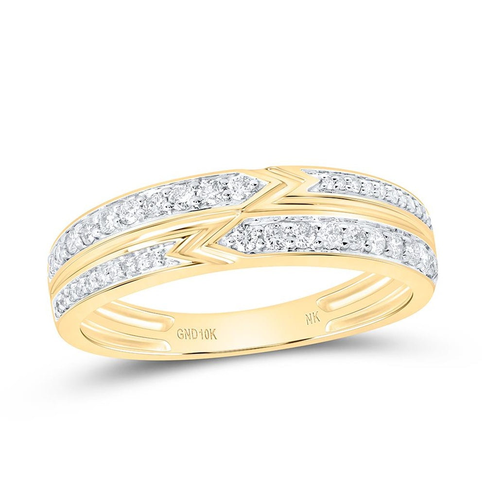 Yellow Gold Diamond Band Ring - 3/8 Carat Total Diamond Weight