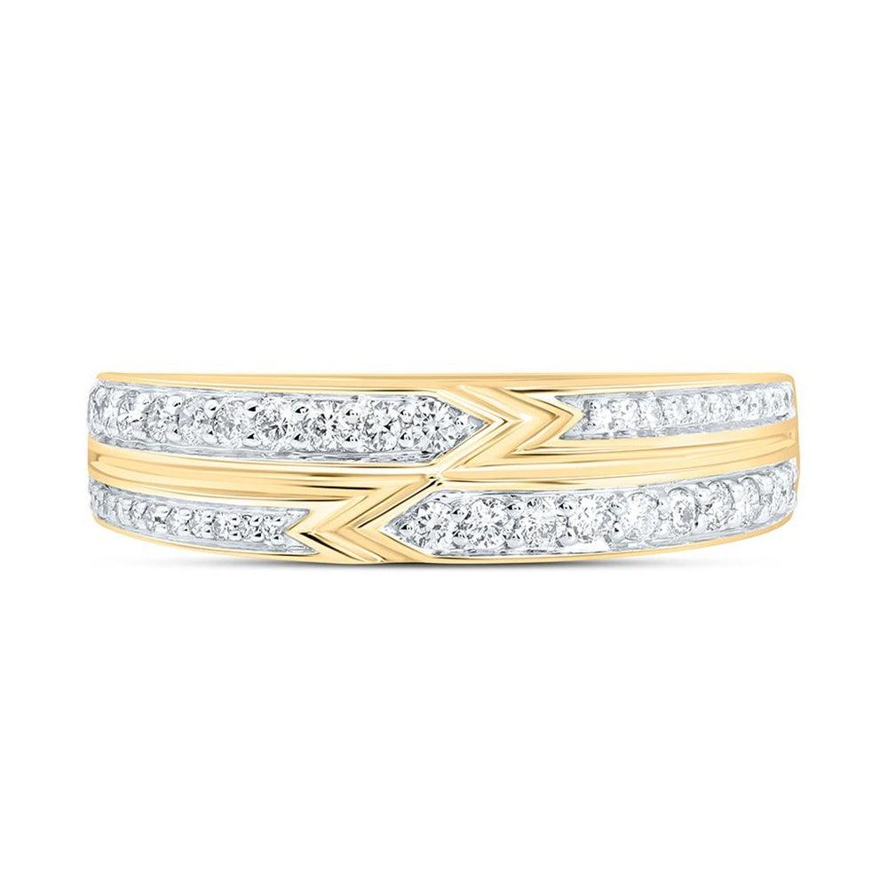 Yellow Gold Diamond Band Ring - 3/8 Carat Total Diamond Weight