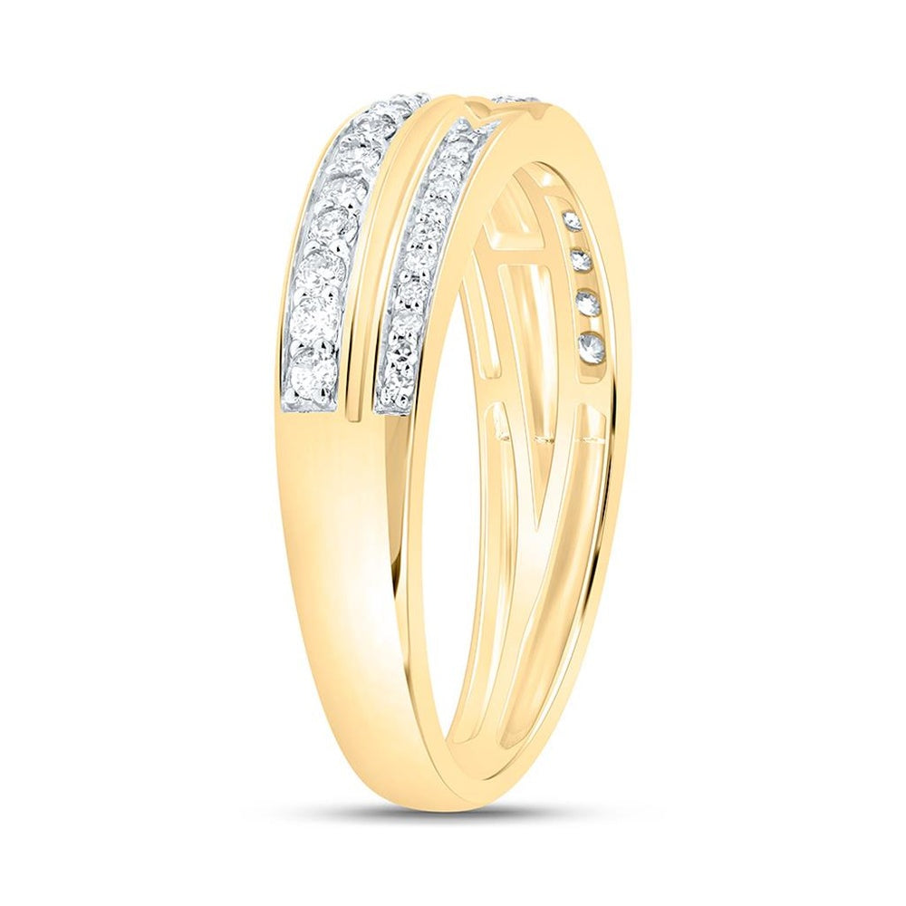 Yellow Gold Diamond Band Ring - 3/8 Carat Total Diamond Weight