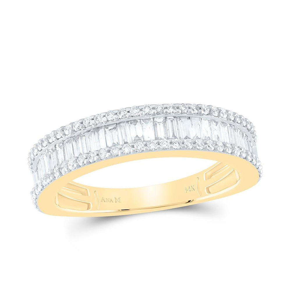 Yellow Gold Diamond Band Ring - 7/8 Carat Total Diamond Weight