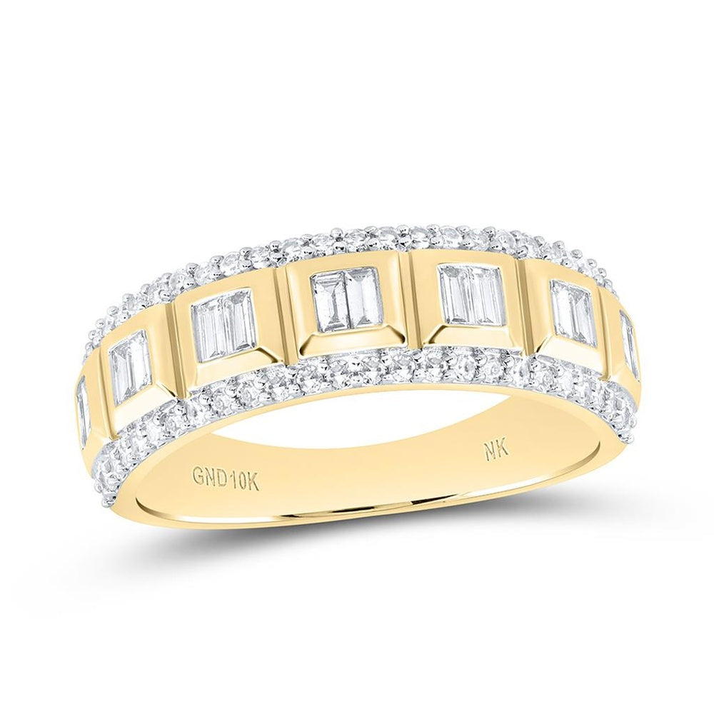 Yellow Gold Diamond Band Ring - 7/8 Carat Total Diamond Weight