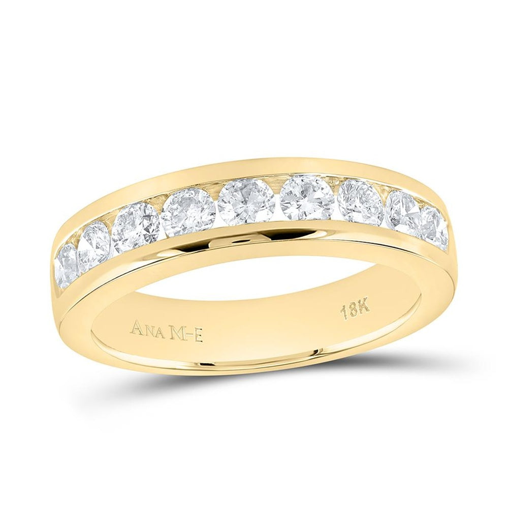 Yellow Gold Diamond Band Ring - 7/8 Carat Total Diamond Weight