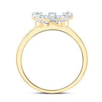 Yellow Gold Diamond Butterfly Ring - 1/3 Carat Total Diamond Weight