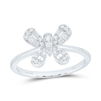 Yellow Gold Diamond Butterfly Ring - 1/3 Carat Total Diamond Weight