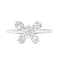 Yellow Gold Diamond Butterfly Ring - 1/3 Carat Total Diamond Weight