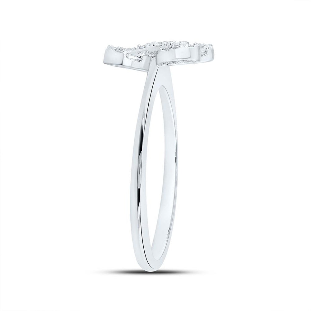 Yellow Gold Diamond Butterfly Ring - 1/3 Carat Total Diamond Weight