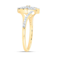 Yellow Gold Diamond Butterfly Ring - 1/4 Carat Total Diamond Weight