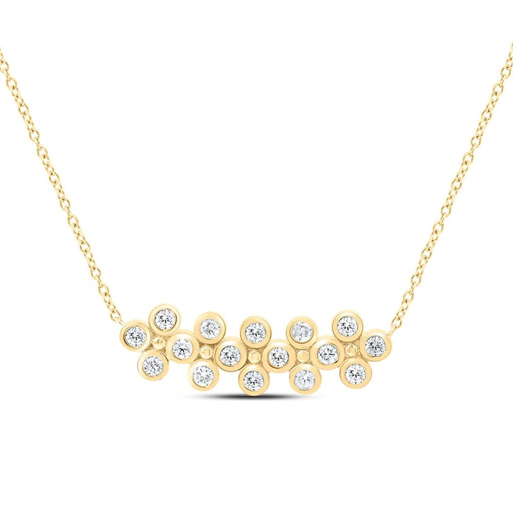 Yellow Gold Diamond Clover 18-Inch Necklace - 3/8 Carat Total Diamond Weight