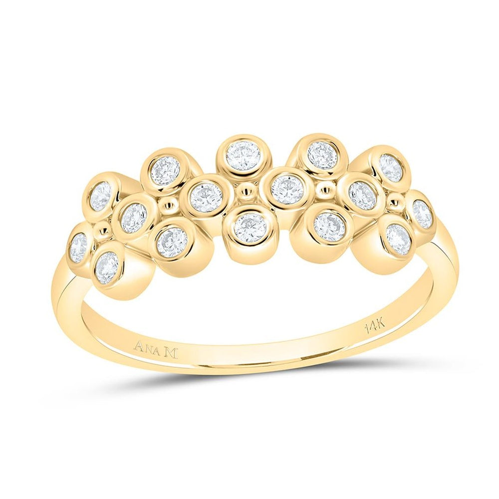 Yellow Gold Diamond Clover Ring - 1/4 Carat Total Diamond Weight