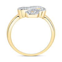 Yellow Gold Diamond Clover Ring - 1/4 Carat Total Diamond Weight