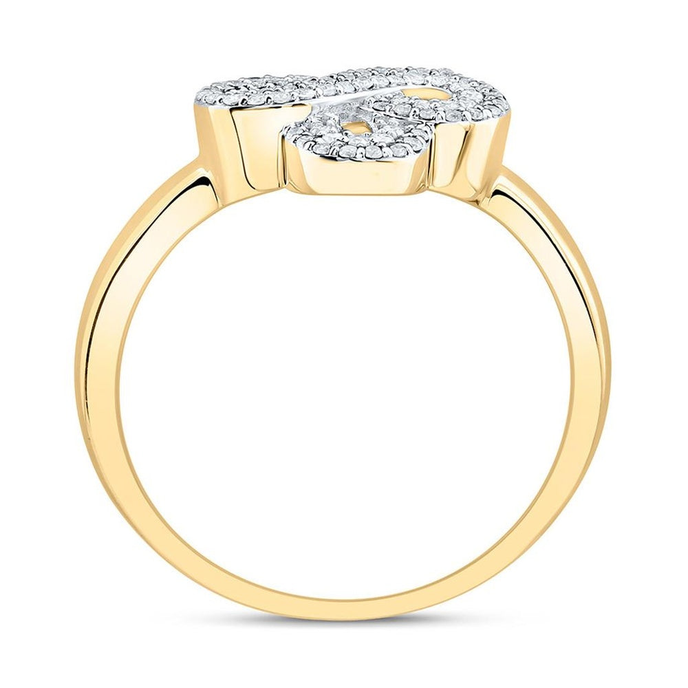 Yellow Gold Diamond Clover Ring - 1/4 Carat Total Diamond Weight