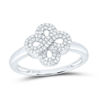 Yellow Gold Diamond Clover Ring - 1/4 Carat Total Diamond Weight