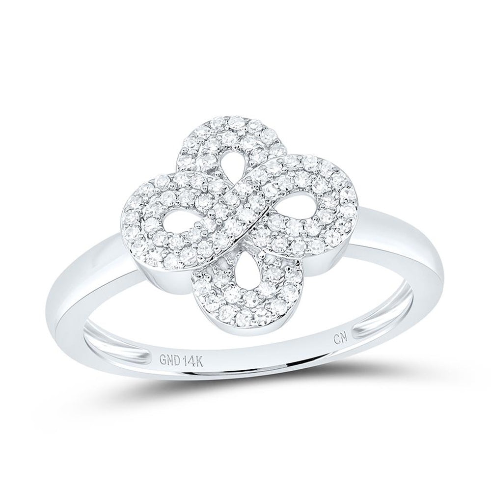 Yellow Gold Diamond Clover Ring - 1/4 Carat Total Diamond Weight