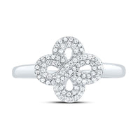 Yellow Gold Diamond Clover Ring - 1/4 Carat Total Diamond Weight