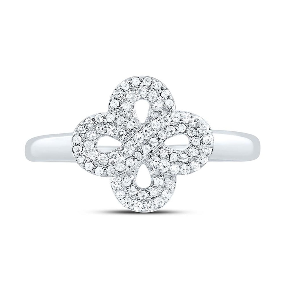 Yellow Gold Diamond Clover Ring - 1/4 Carat Total Diamond Weight