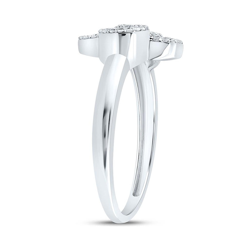 Yellow Gold Diamond Clover Ring - 1/4 Carat Total Diamond Weight