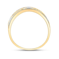 Yellow Gold Diamond Cross Ring - 5/8 Carat Total Diamond Weight