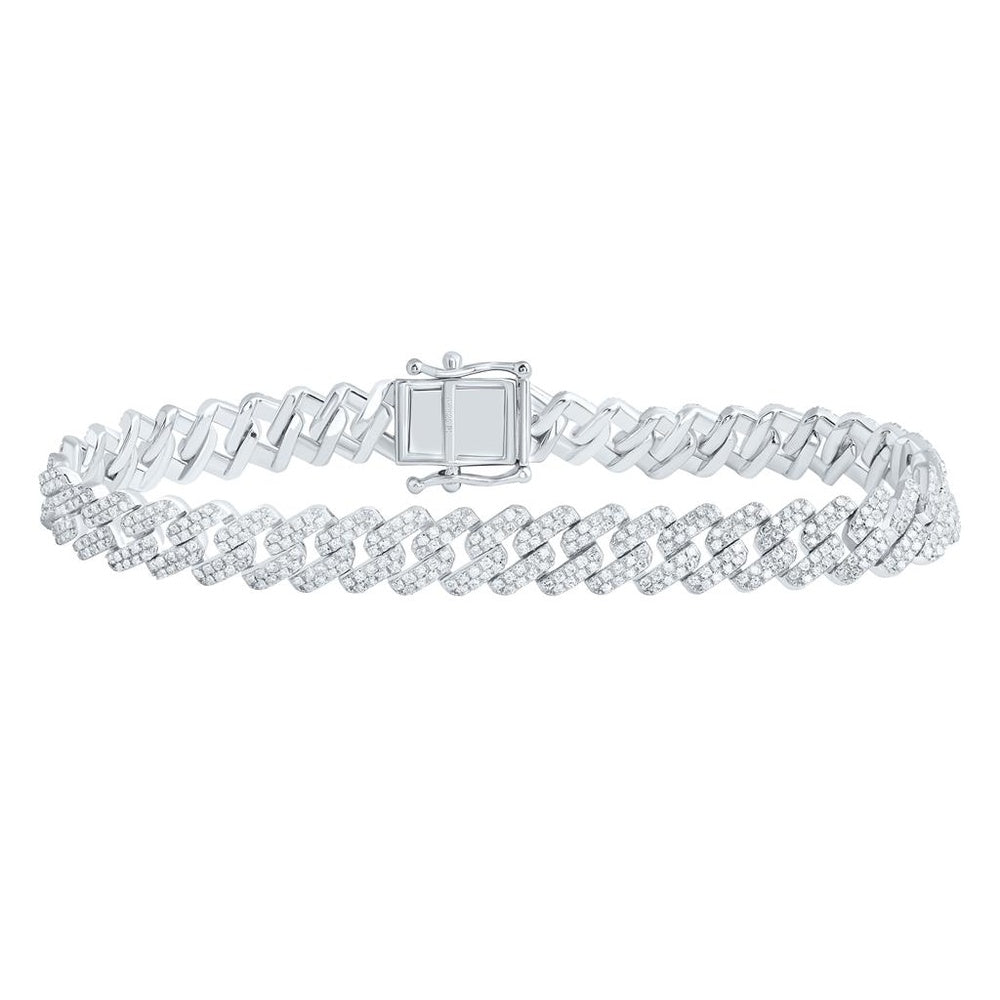 Yellow Gold Diamond Cuban Link 8-Inch Bracelet - 3 1/4 Carat Total Diamond Weight
