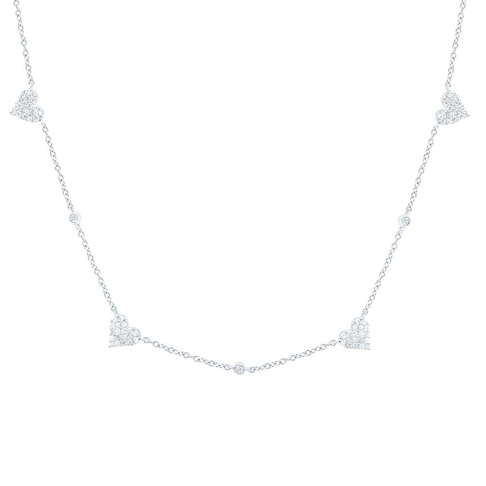 Yellow Gold Diamond Heart 18-Inch Necklace - 1/3 Carat Total Diamond Weight