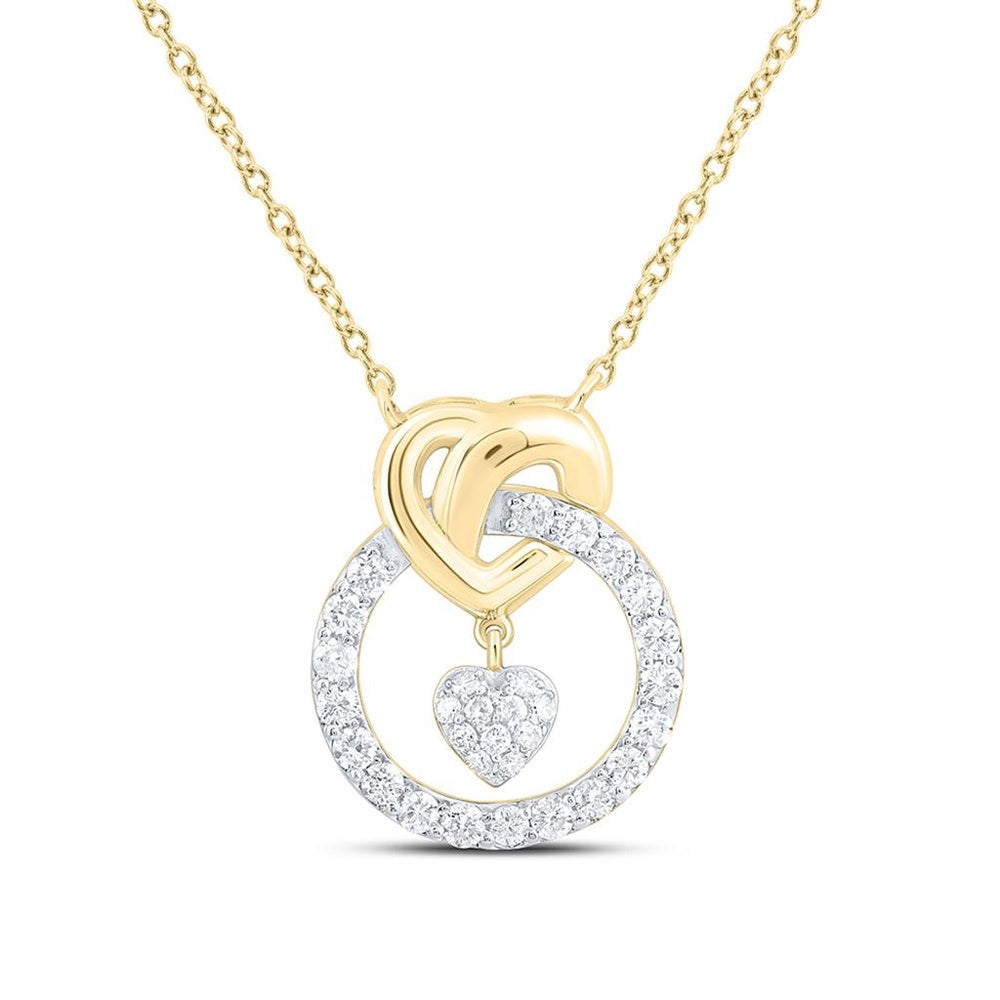 Yellow Gold Diamond Heart 18-Inch Necklace - 1/3 Carat Total Diamond Weight