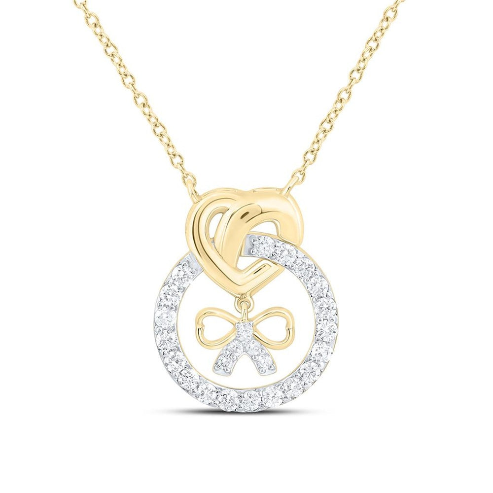 Yellow Gold Diamond Heart 18-Inch Necklace - 1/3 Carat Total Diamond Weight