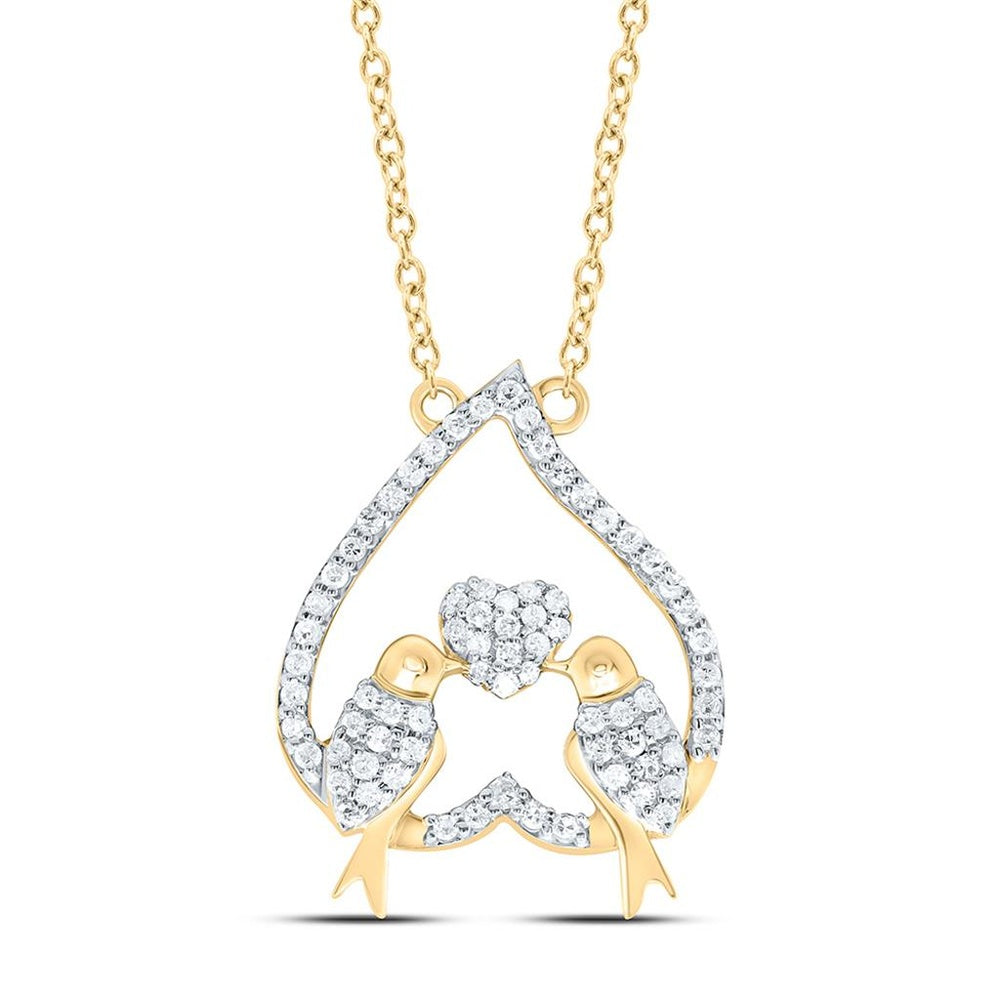 Yellow Gold Diamond Heart 18-Inch Necklace - 1/5 Carat Total Diamond Weight