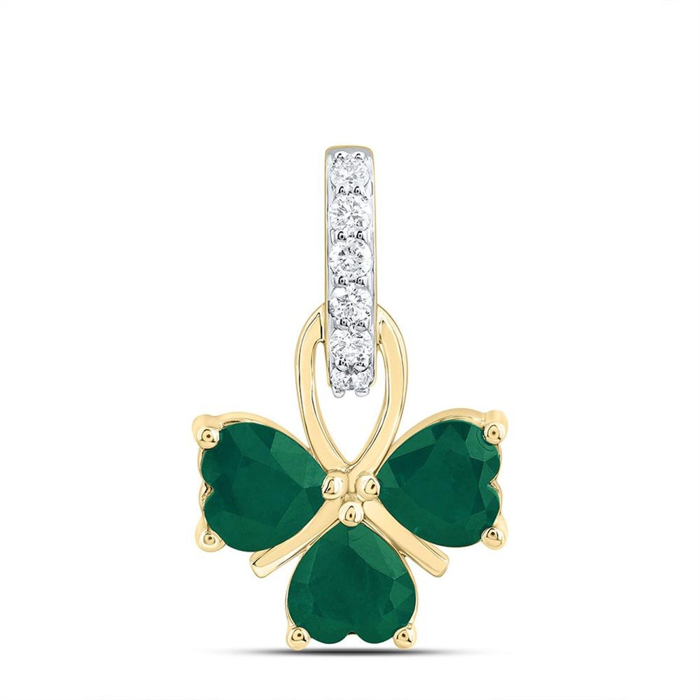 Yellow Gold Diamond Heart Pendant - 1/10 Carat Total Diamond Weight