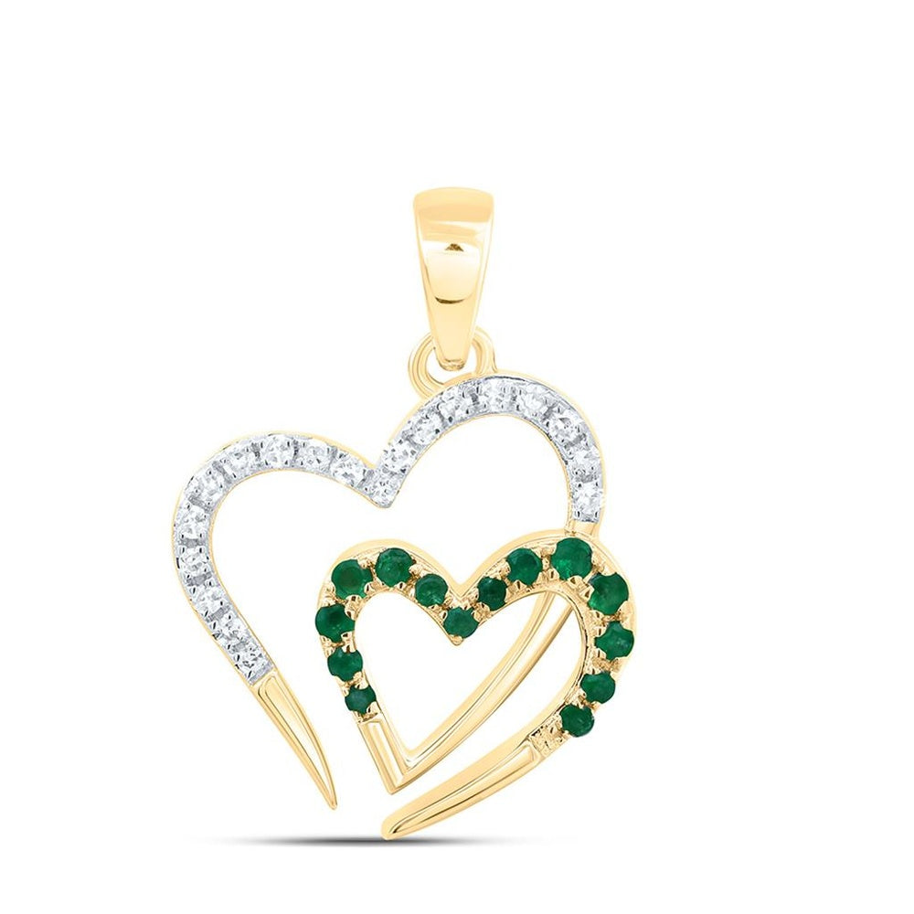 Yellow Gold Diamond Heart Pendant - 1/10 Carat Total Gemstone Weight