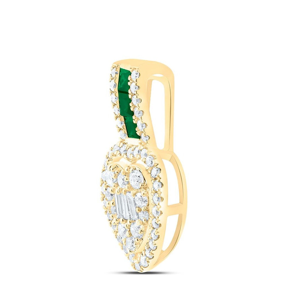 Yellow Gold Diamond Heart Pendant - 1/3 Carat Total Diamond Weight