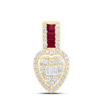 Yellow Gold Diamond Heart Pendant - 1/3 Carat Total Diamond Weight